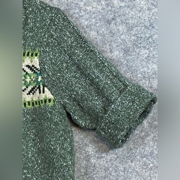 Woolrich Vintage Wool Blend Full Zip Cardigan Spruce Nordic Elbow Sleeve Large - Picture 11 of 11